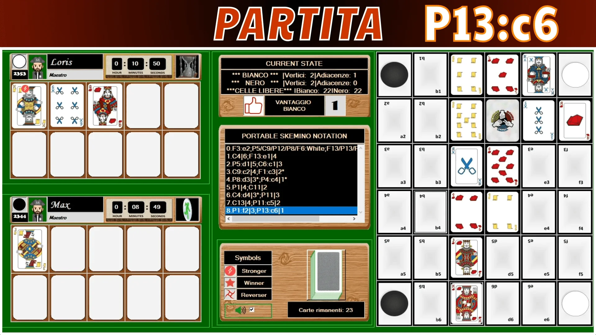 Figura 2 - Nero colloca K di Pietra in c6