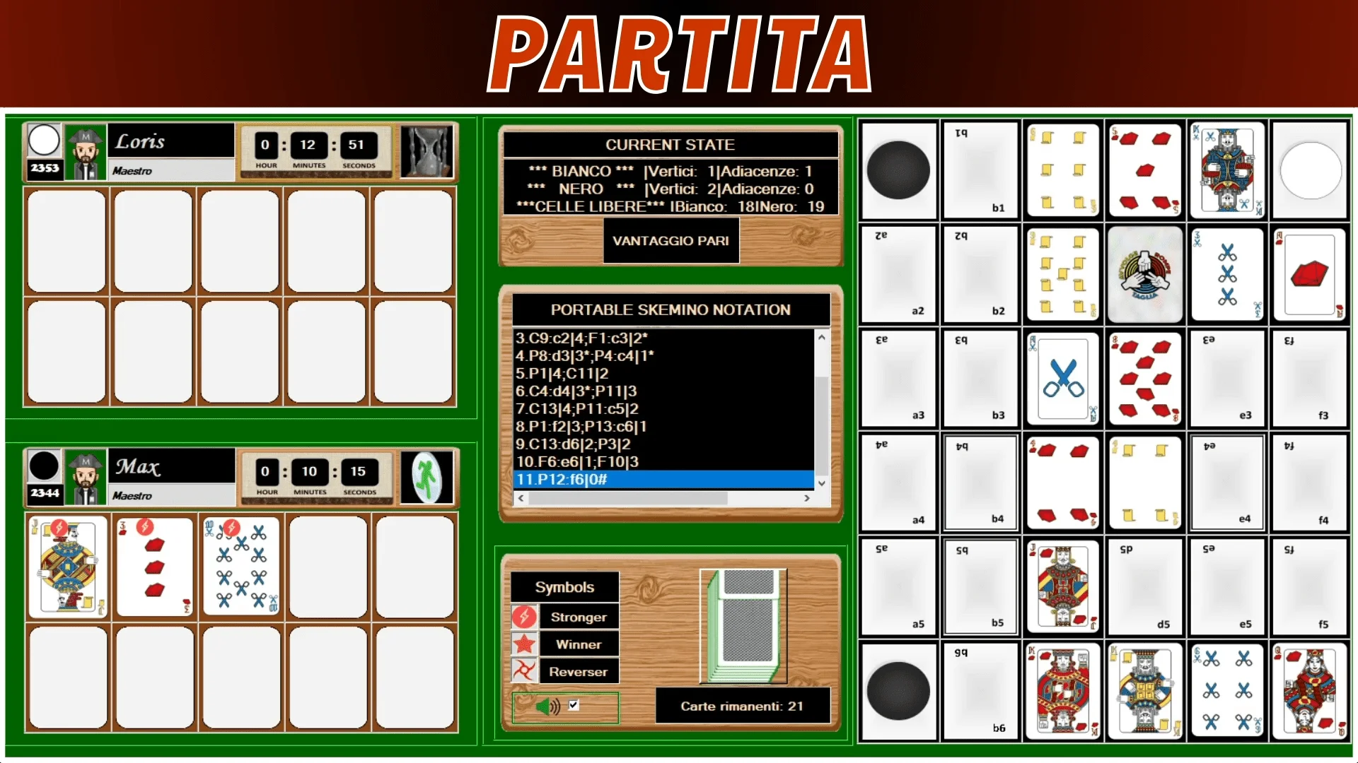 Figura 5 - Bianco vince con Q di Pietra su f6