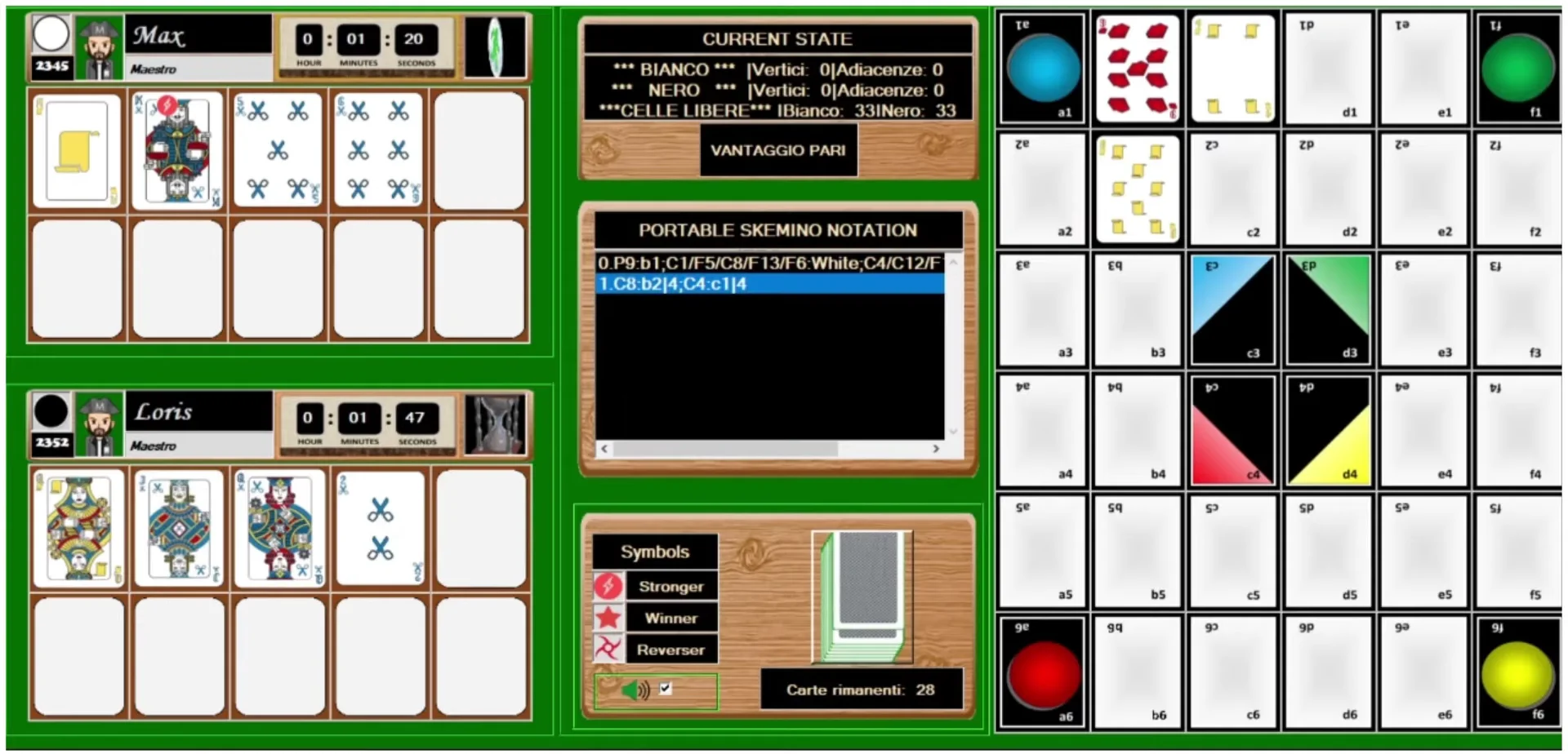 Nero piazza C4 in c1