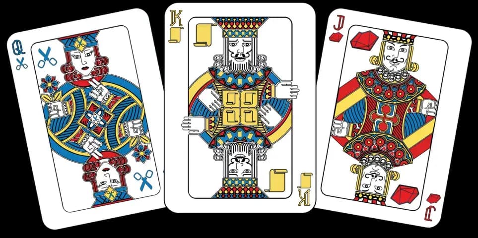 Carte Skèmino - Regina di Forbici, Re di Carta, Fante di Pietra