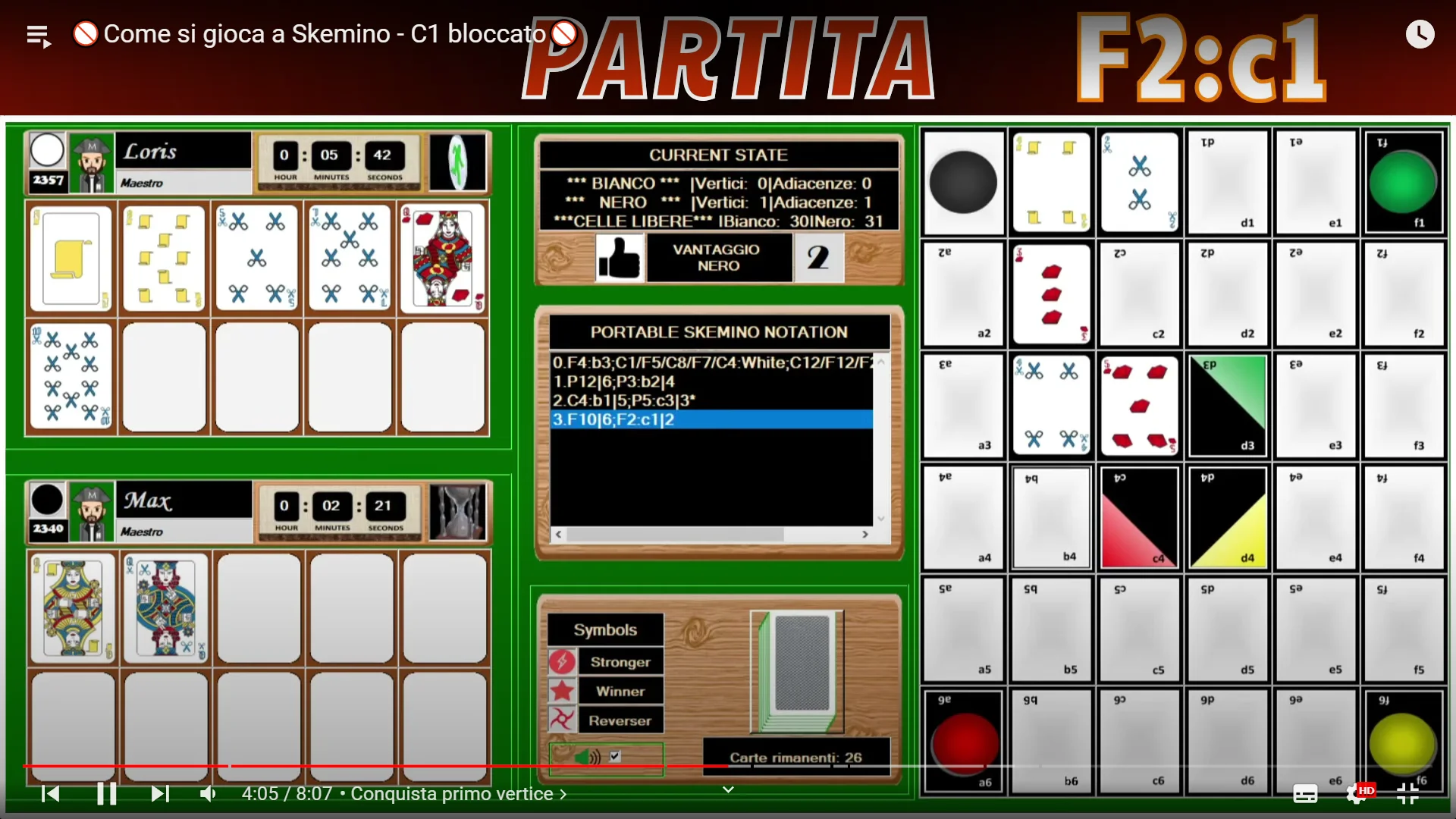 Nero piazza F2 in c1