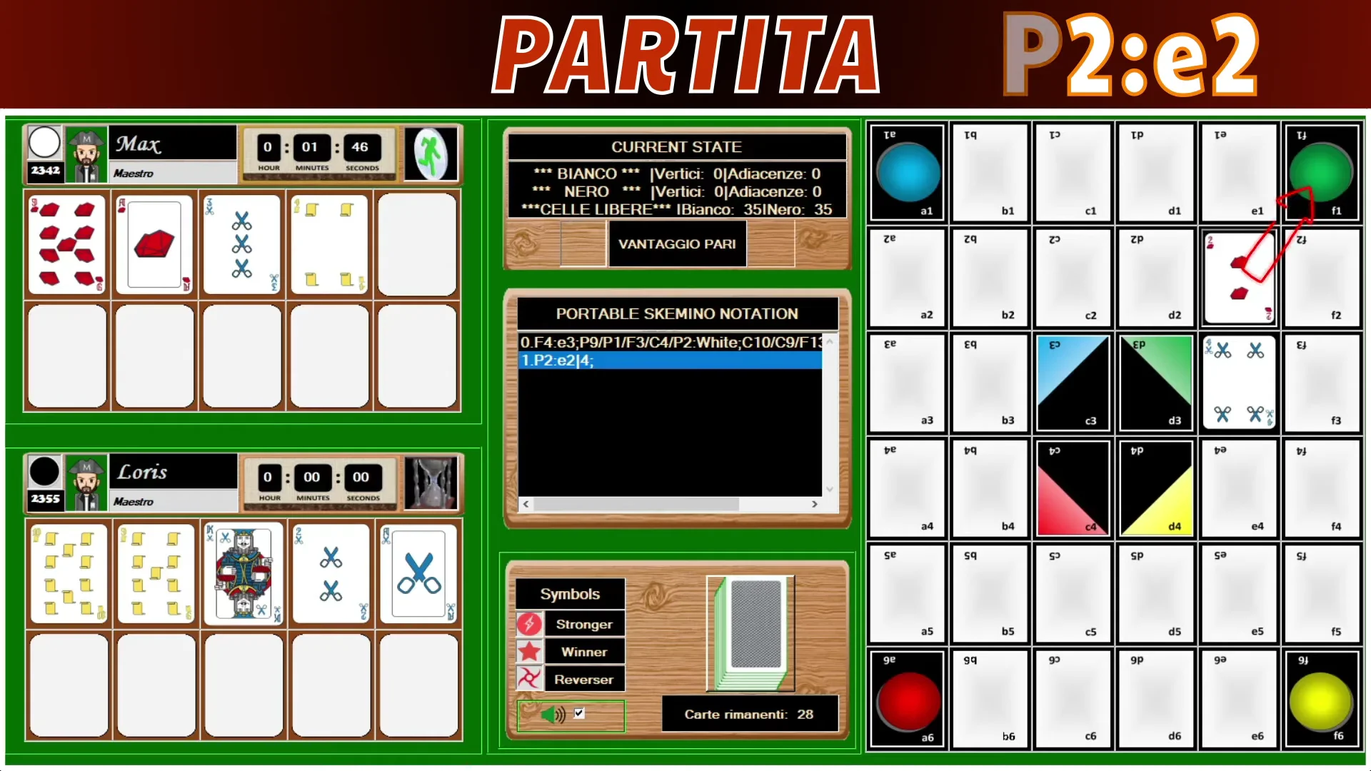 Bianco piazza P2 in e2