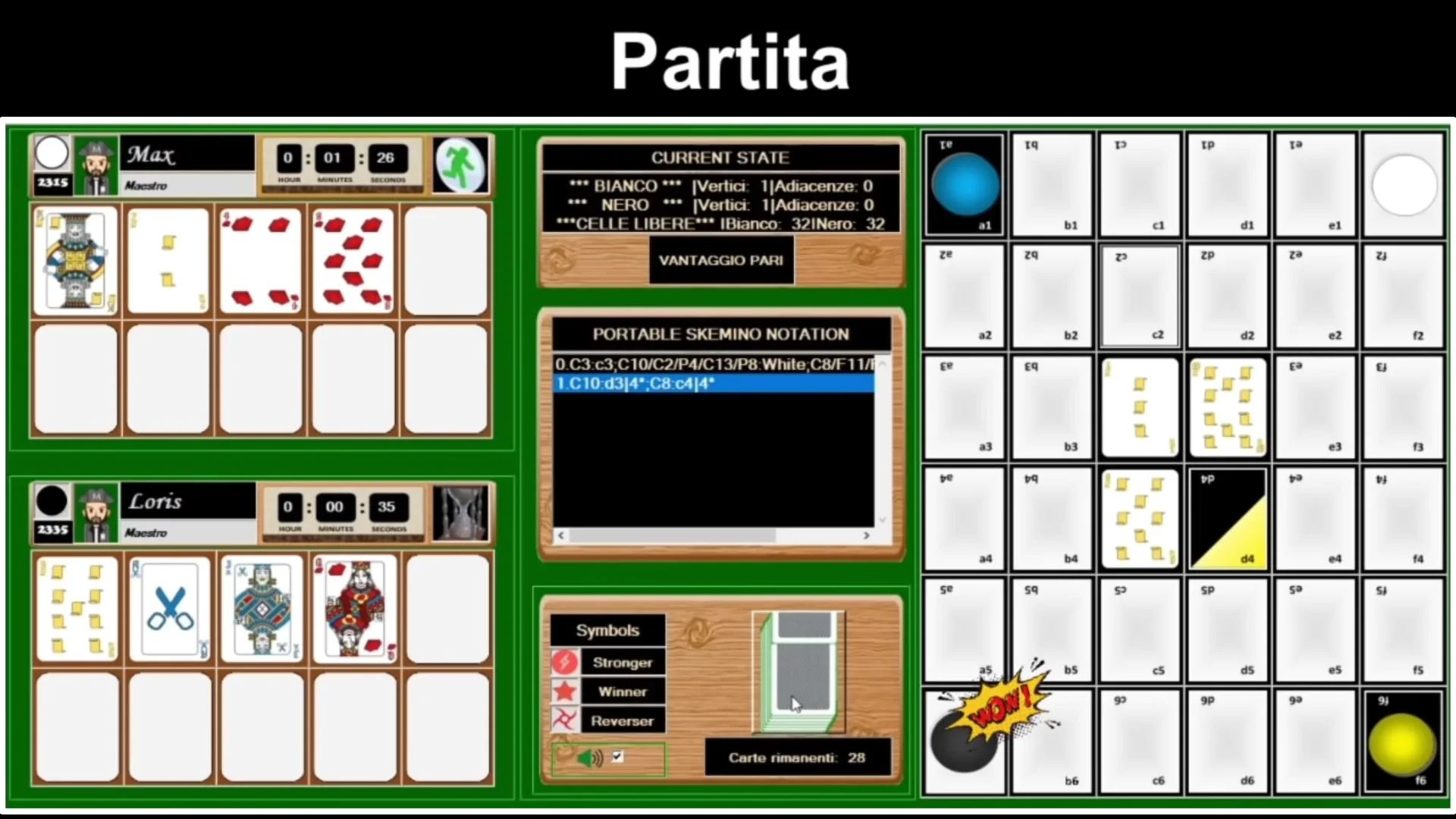 Nero piazza C8 in c4