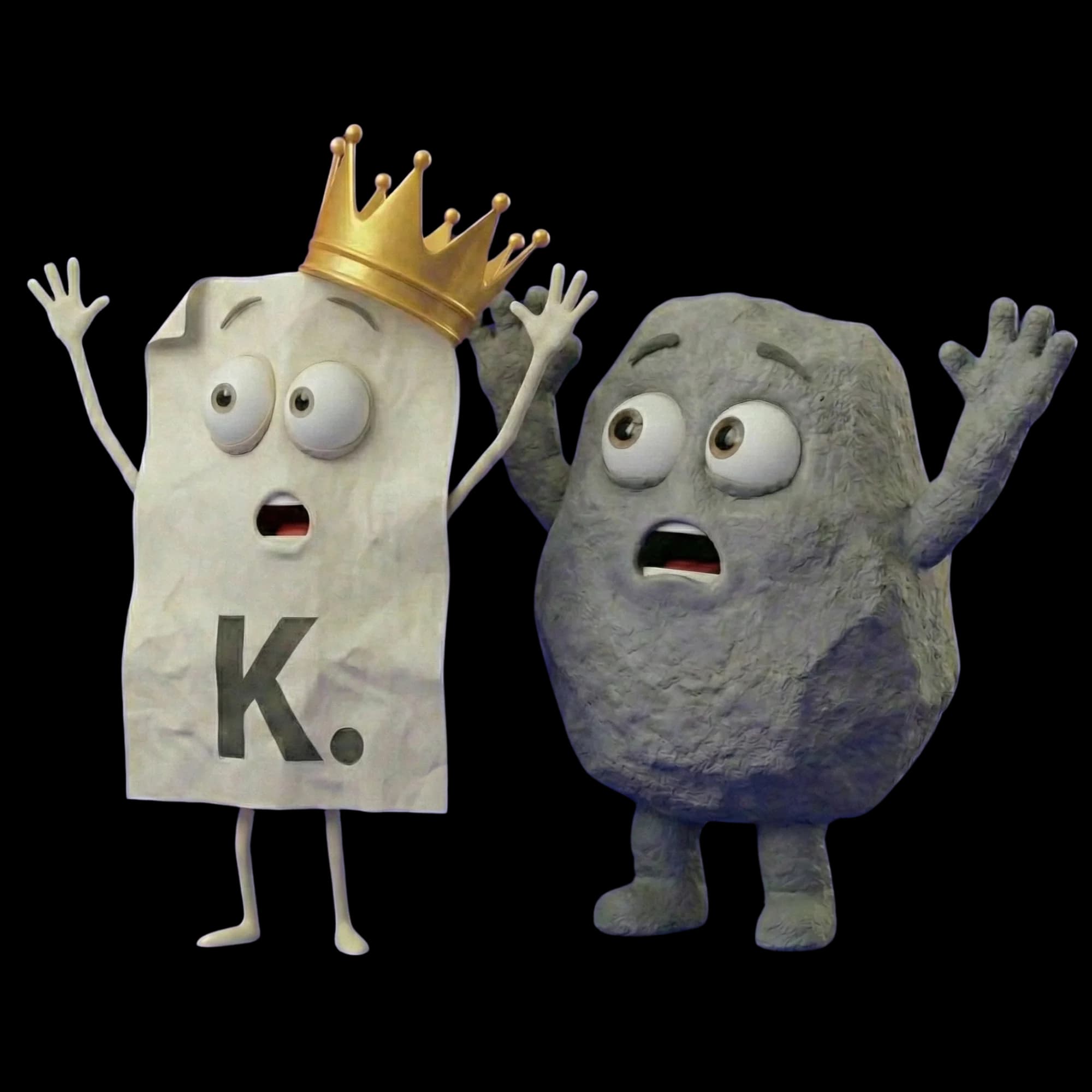 K. e Sasso mani in alto